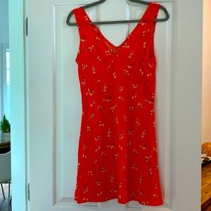 Abound, orange cotton floral mini sundress. Size XS.